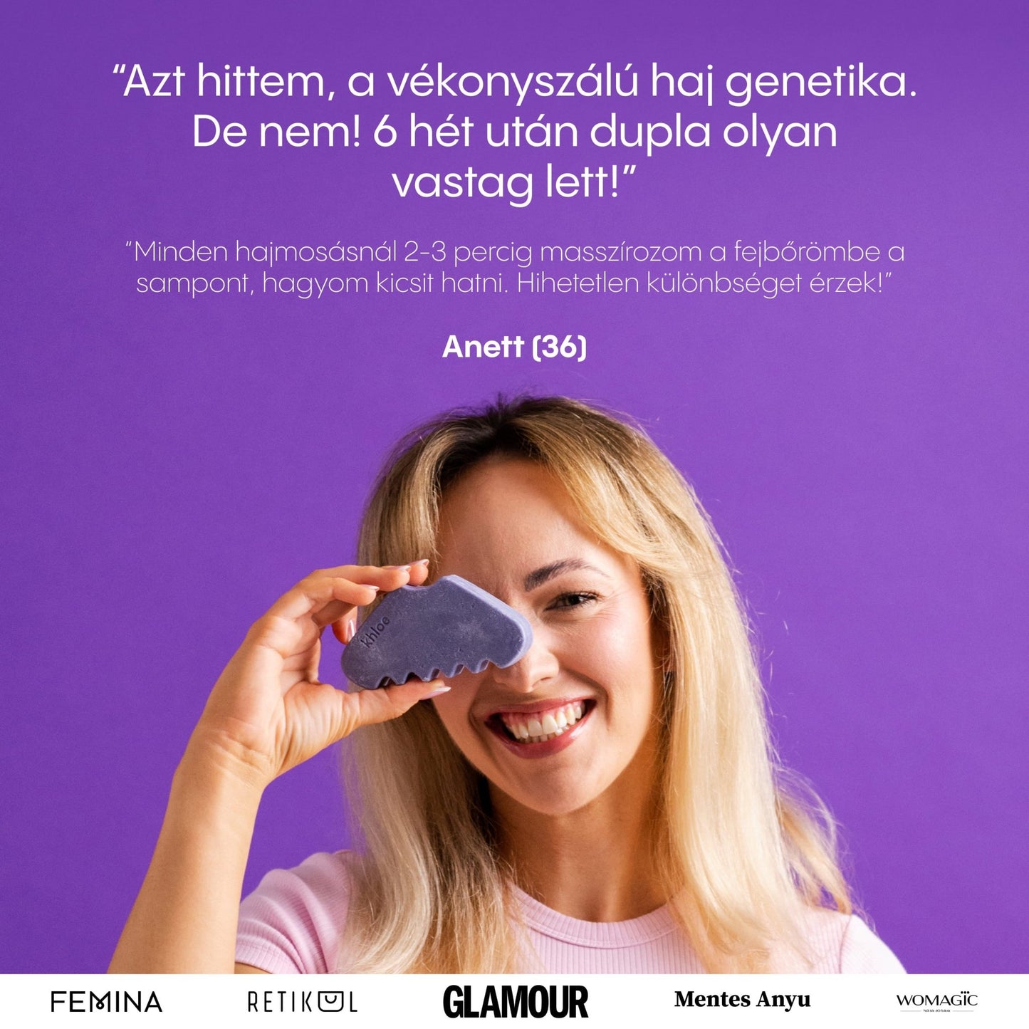 Hajerősítő Szilárd Sampon Biotinnal - Khloé ® -