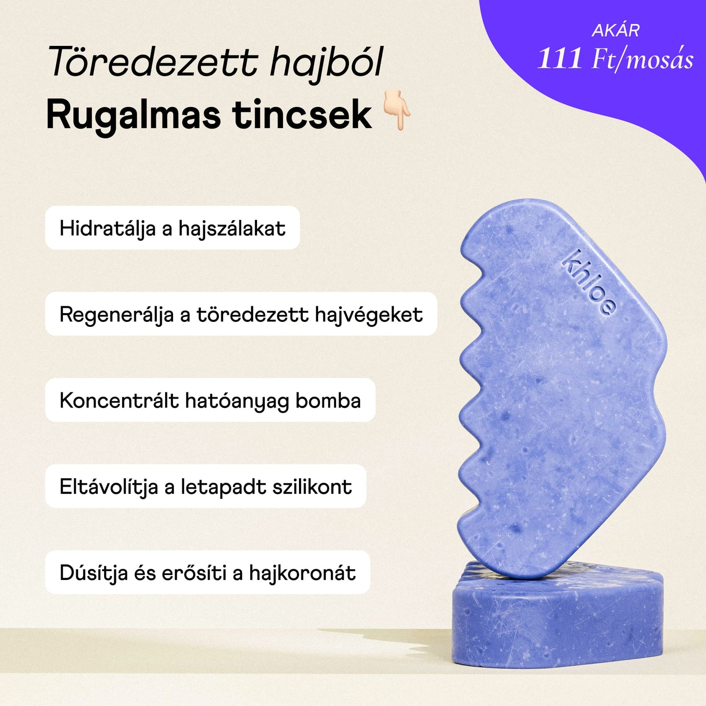 Hajerősítő Szilárd Sampon Biotinnal - Khloé ® -