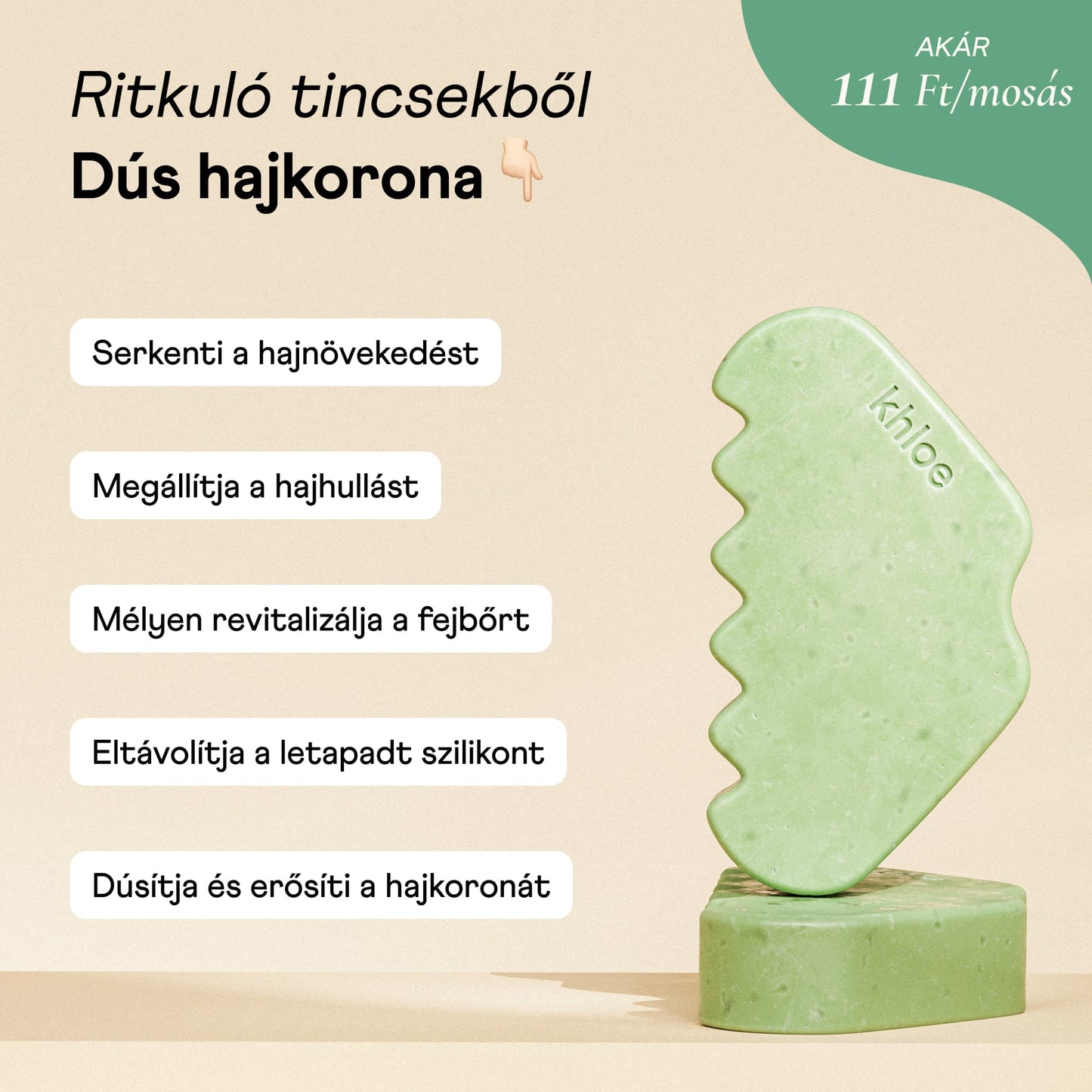 Hajhullás Csökkentő Szilárd Sampon Rozmaringolajjal - Khloé ® -