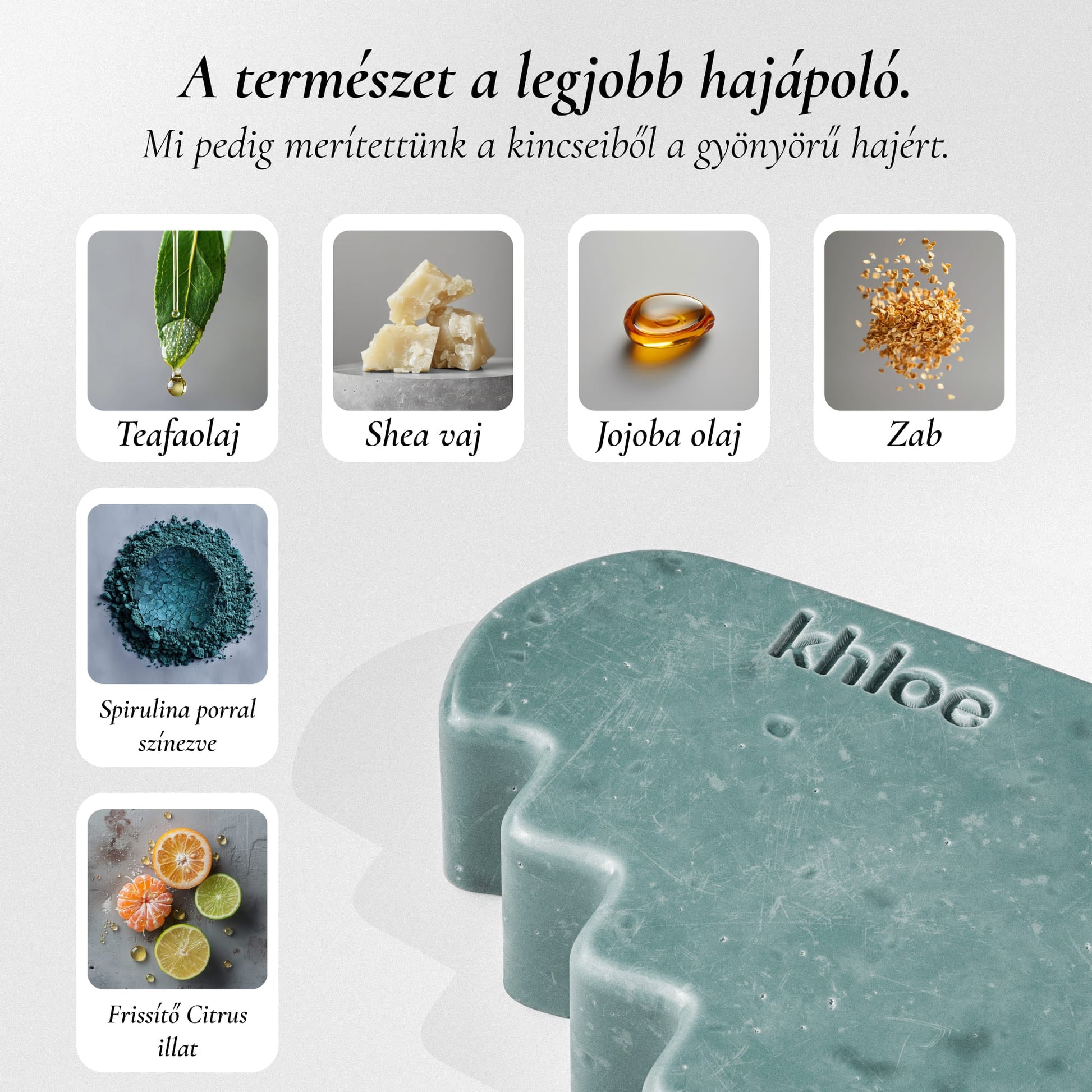 Mélytisztító Szilárd Sampon Teafaolajjal - Khloé ® -