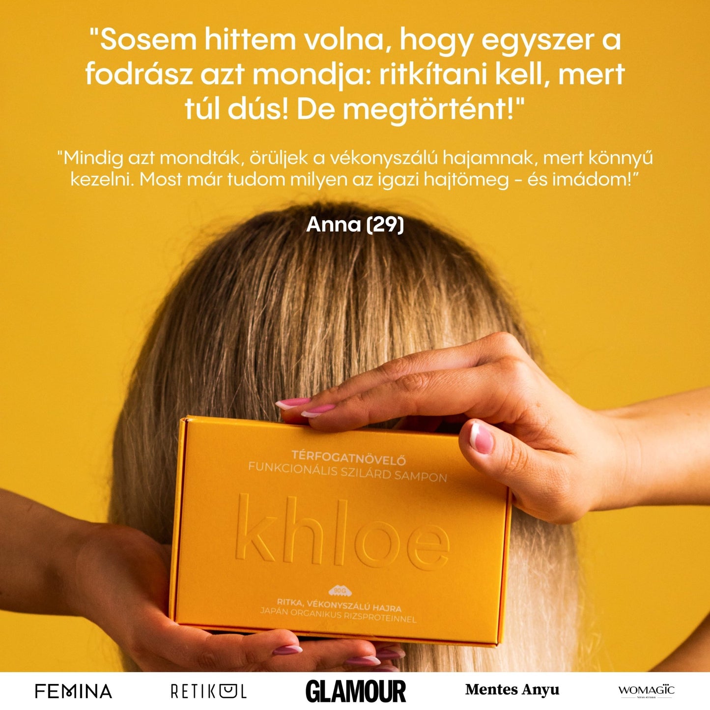 Térfogatnövelő Szilárd Sampon Rizsproteinnel - Khloé ® -