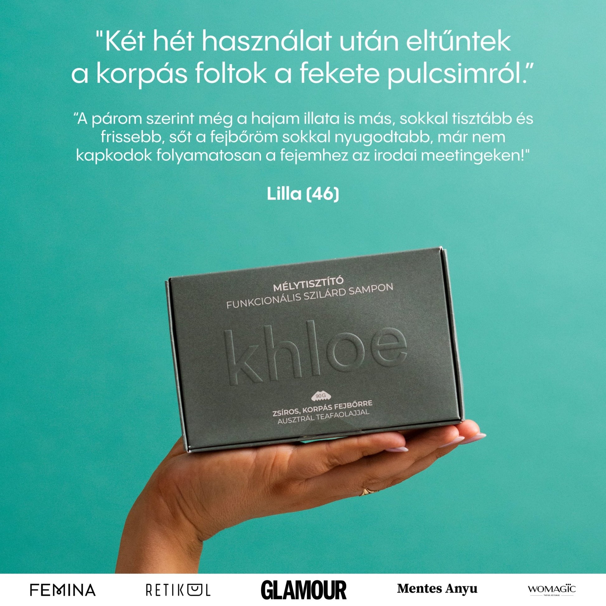 Mélytisztító Szilárd Sampon Teafaolajjal - Khloé ® - 